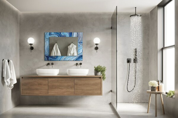 Spiegel ornament Abstraktes blaues Muster