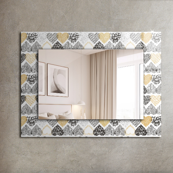 Spiegel mit aufdruck Bunte Herzen