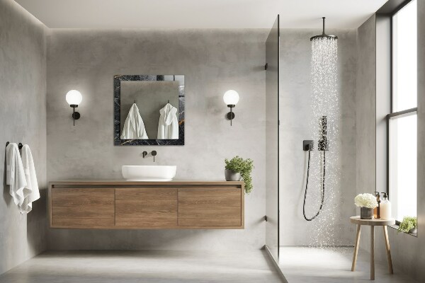 Dekorativer spiegel Schwarzer Marmor geädert