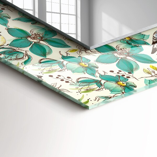 Dekorative spiegel Vögel und Blumen