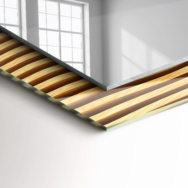 Spiegel mit aufdruck Wellen aus Holz