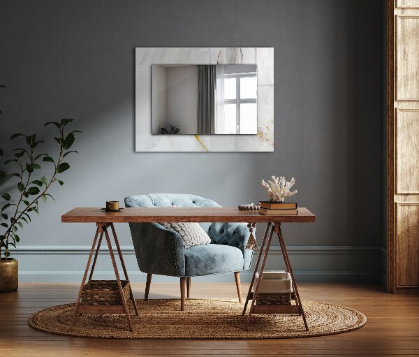 Dekorativer spiegel Weißes Marmormuster