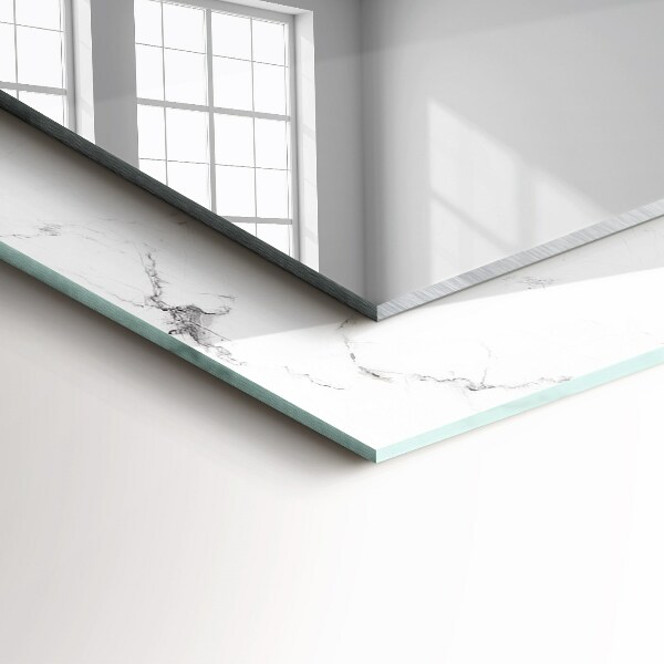 Spiegel ornamente Weißes Marmormuster