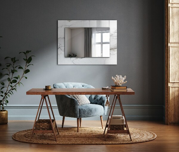 Spiegel ornamente Weißes Marmormuster