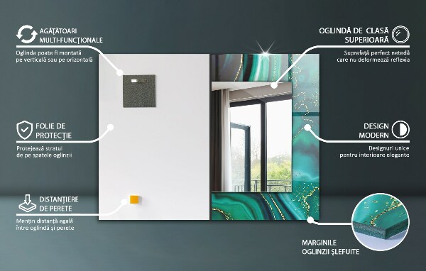 Spiegel mit aufdruck Geometrische Formen