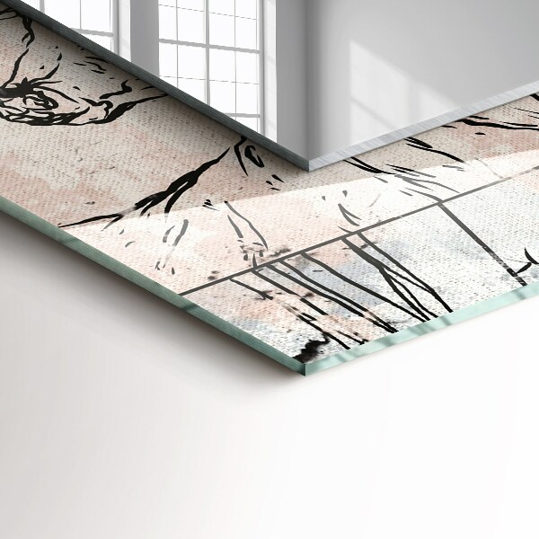 Spiegel mit motivdruck Hirschfuchs-Pflanzen