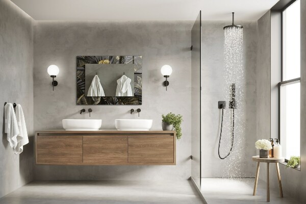 Bedruckte spiegel Blumen und Kolibris