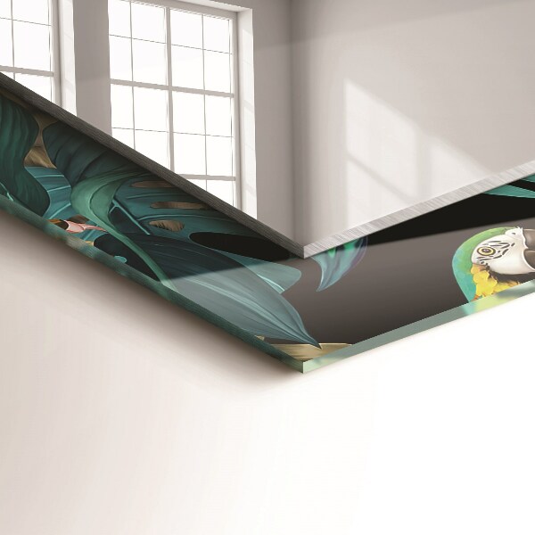 Spiegel mit aufdruck Dschungel-Tiger-Papageien