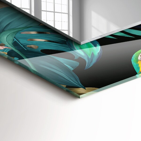 Spiegel mit aufdruck Dschungel-Tiger-Papageien