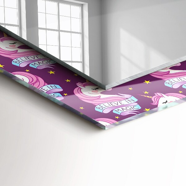 Spiegel ornament Einhörner Sterne Schriftzug