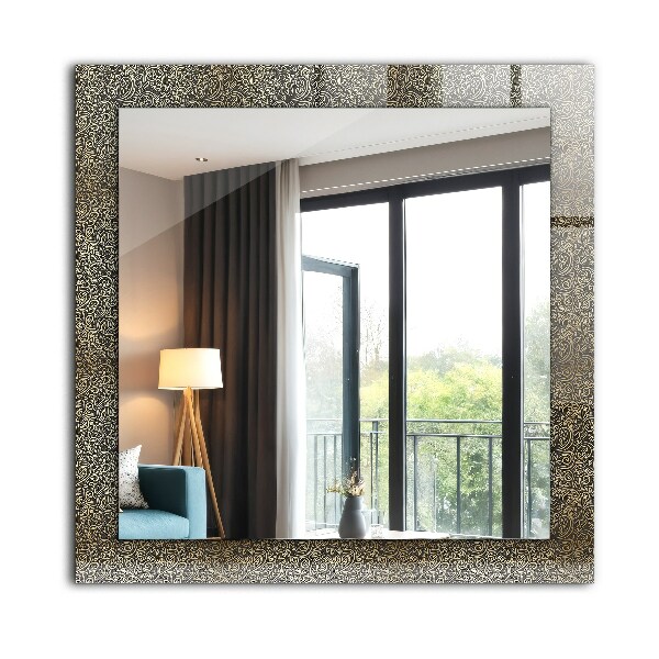 Bedruckter spiegel Goldenes ornamentales Muster
