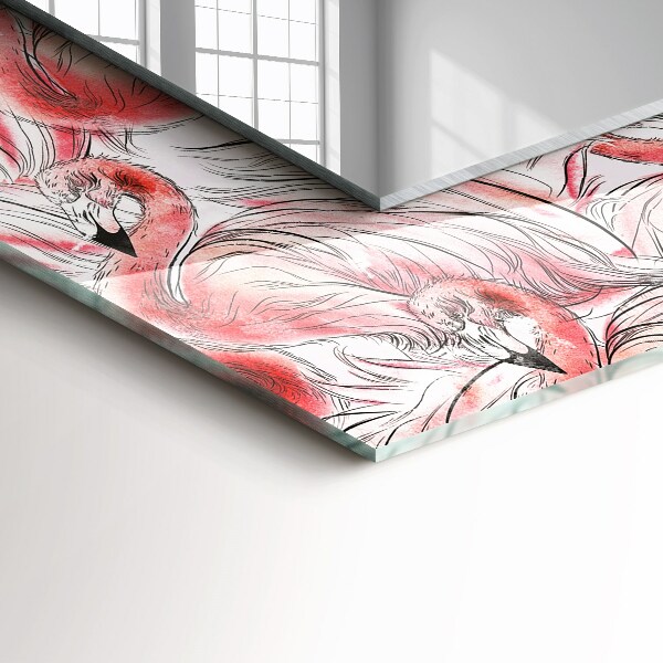 Spiegel mit ornamenten Rosa Flamingos