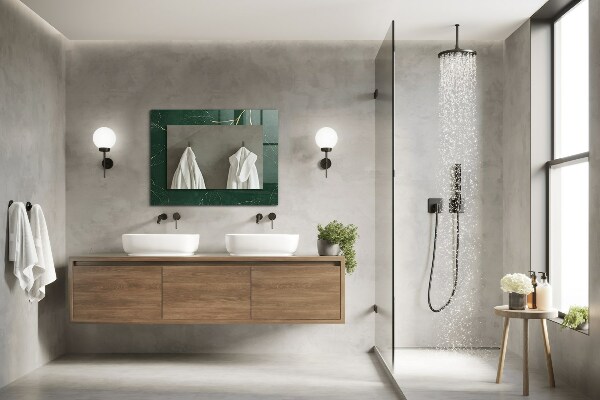 Spiegel mit motivdruck Grüne goldene Blätter