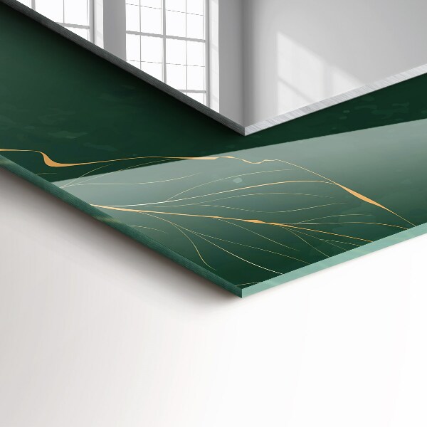 Spiegel mit motivdruck Grüne goldene Blätter