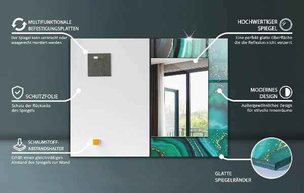 Spiegel ornamente Goldene geometrische Muster