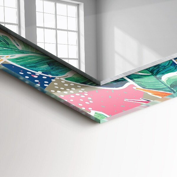 Spiegel mit aufdruck Blumen und Blätter