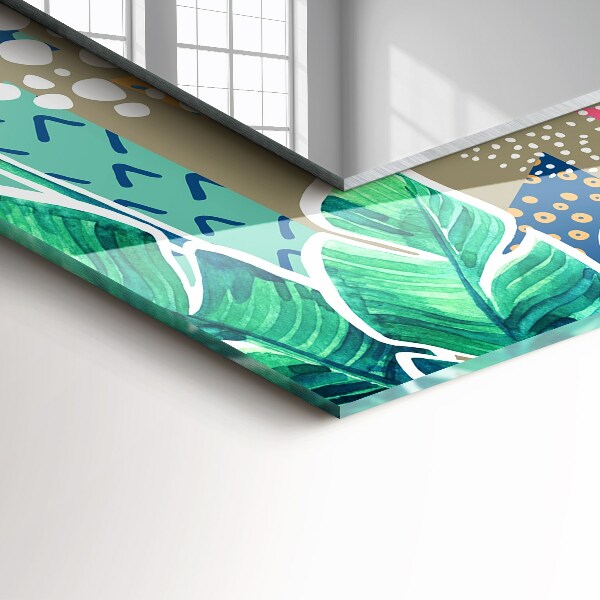 Spiegel mit aufdruck Blumen und Blätter