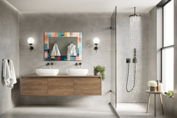 Dekorativer spiegel Farbige abstrakte Rechtecke