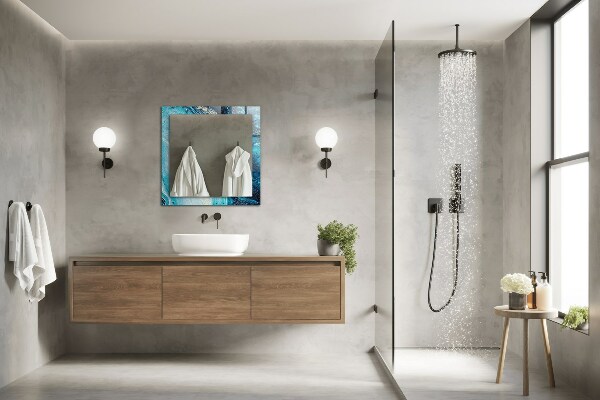 Spiegel mit zierrahmen Abstrakte blaue Kunst