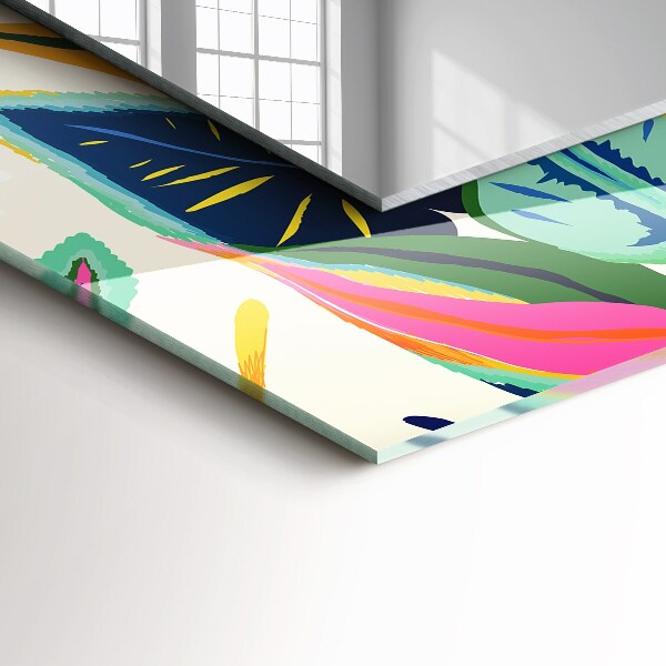 Spiegel mit ornamenten Buntes Blattmuster