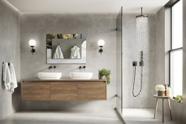 Spiegel mit zierrahmen Abstrakte Goldkunst