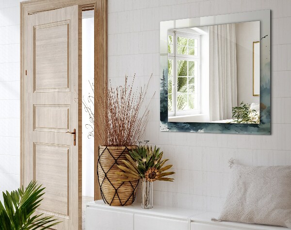 Spiegel mit aufdruck Wald im Nebel