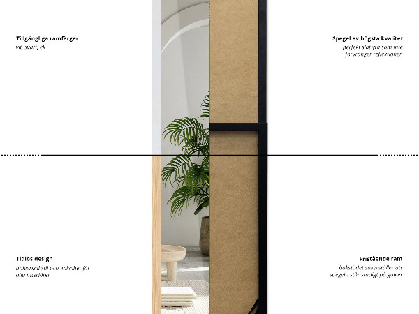 Standspiegel weiß 36x156 cm