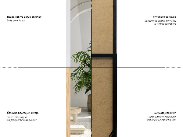 Standspiegel weiß 36x156 cm