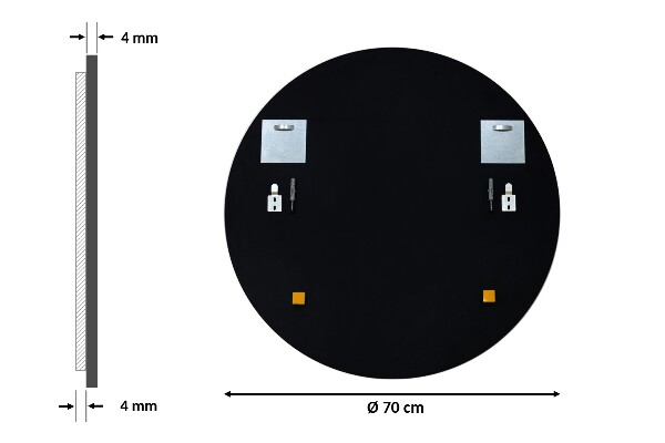 Bad spiegel runder mit schwarzem rahmen fi 70 cm