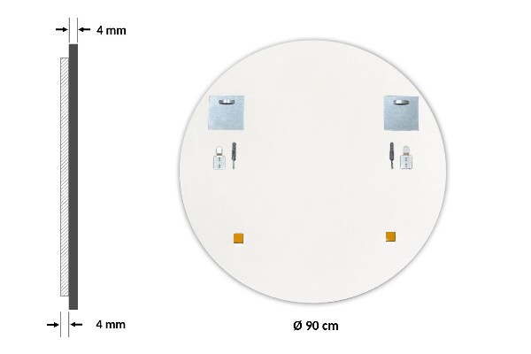 Badezimmer spiegel runder rahmen weiß fi 90 cm