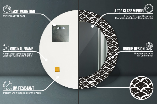 Runder spiegel mit dekoration Orientalische Skalen