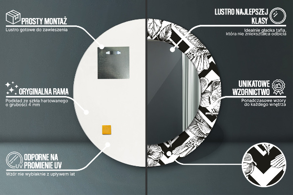 Runder spiegel aufdruck Kolibri