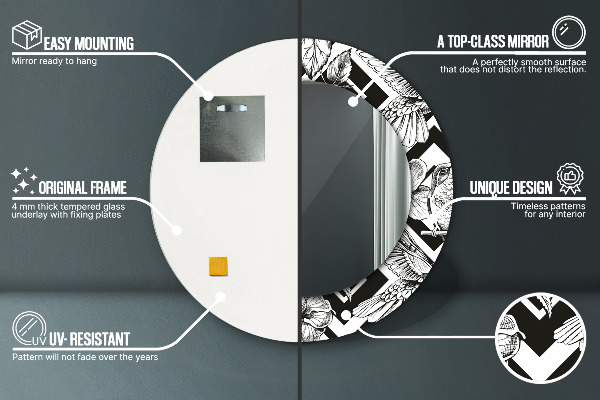 Runder spiegel aufdruck Kolibri