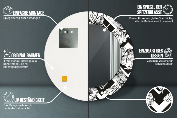 Runder spiegel aufdruck Kolibri