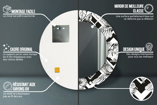 Runder spiegel aufdruck Kolibri