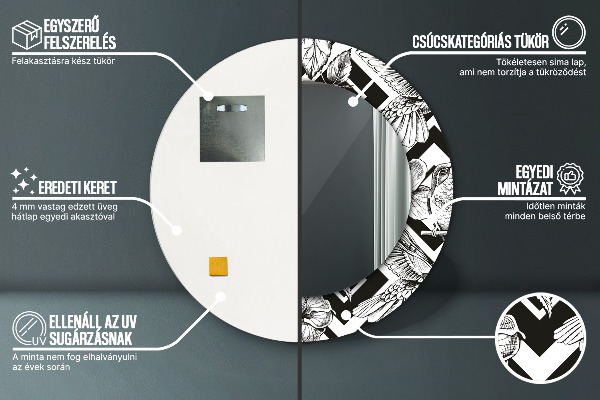 Runder spiegel aufdruck Kolibri