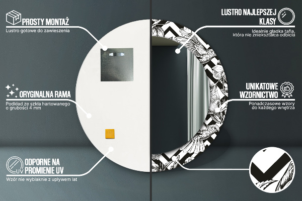 Runder spiegel aufdruck Kolibri