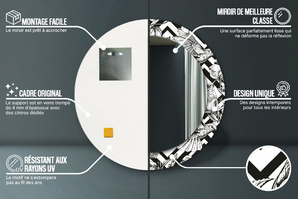 Runder spiegel aufdruck Kolibri