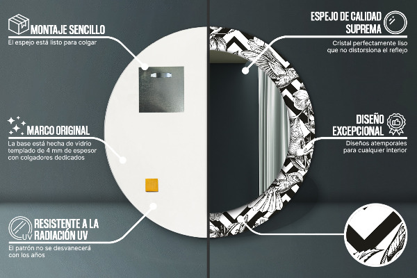 Runder spiegel aufdruck Kolibri