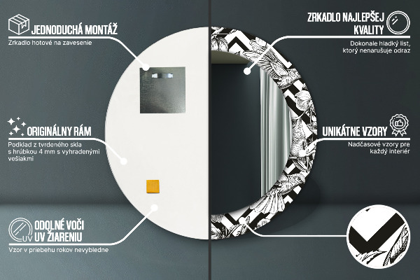 Runder spiegel aufdruck Kolibri