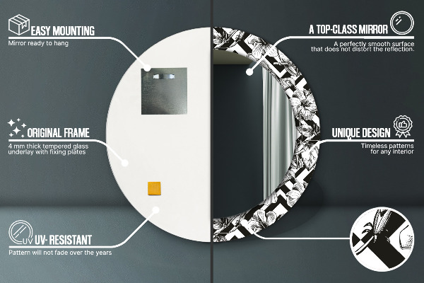 Runder spiegel aufdruck Kolibri