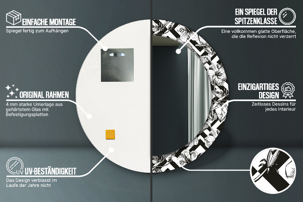 Runder spiegel aufdruck Kolibri