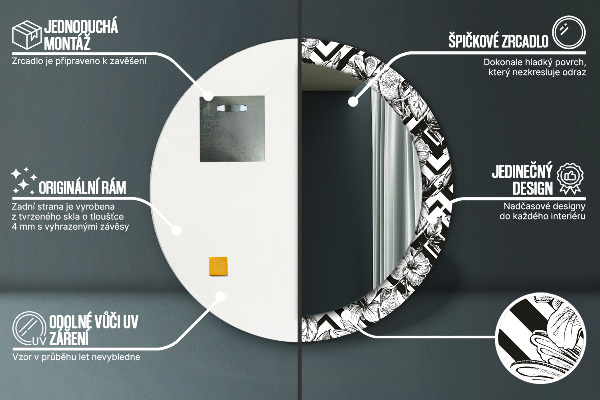 Runder spiegel aufdruck Kolibri