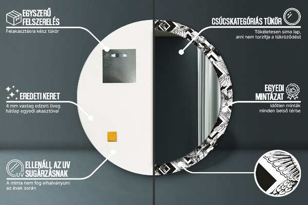 Runder spiegel aufdruck Kolibri