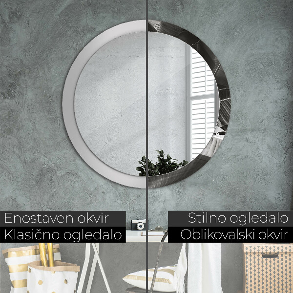 Runder spiegel mit dekoration Tropische Palmen