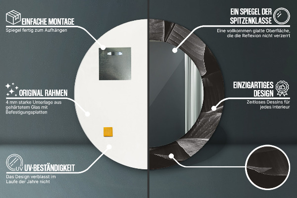 Runder spiegel mit dekoration Tropische Palmen