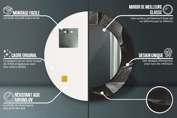 Runder spiegel mit dekoration Tropische Palmen