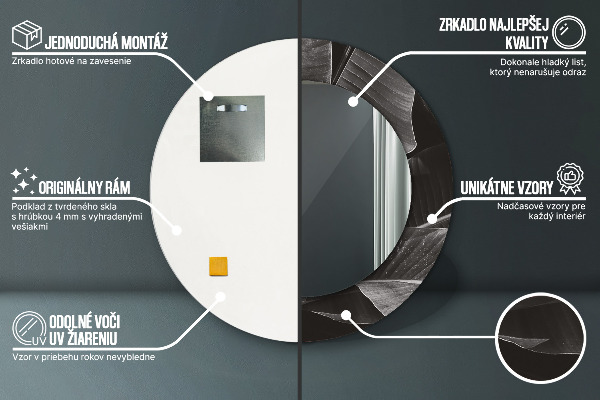 Runder spiegel mit dekoration Tropische Palmen