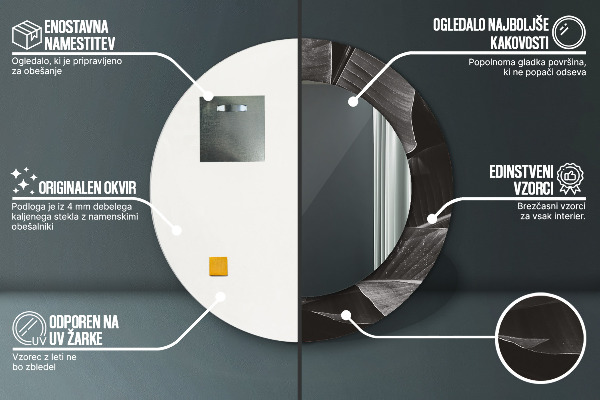 Runder spiegel mit dekoration Tropische Palmen