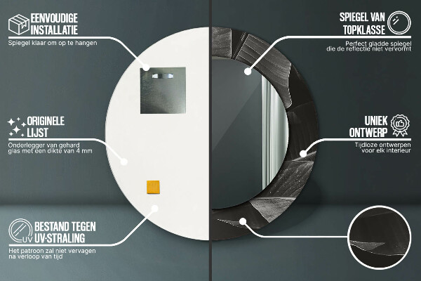 Runder spiegel mit dekoration Tropische Palmen